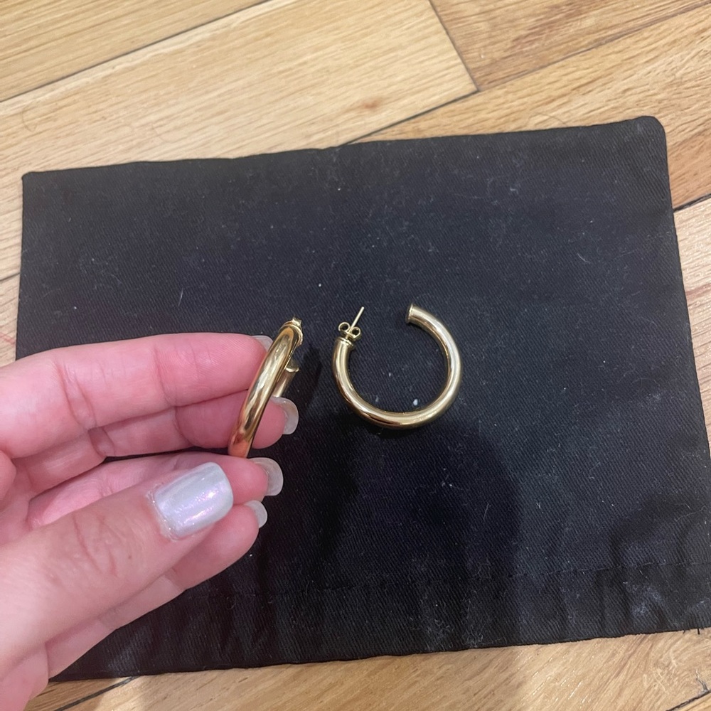 Small gold filled hoops.